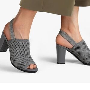 Elegant Gray Women's Slingback Heels
